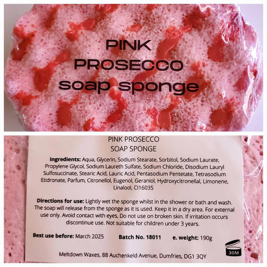 Pink Prosecco Soap Sponge